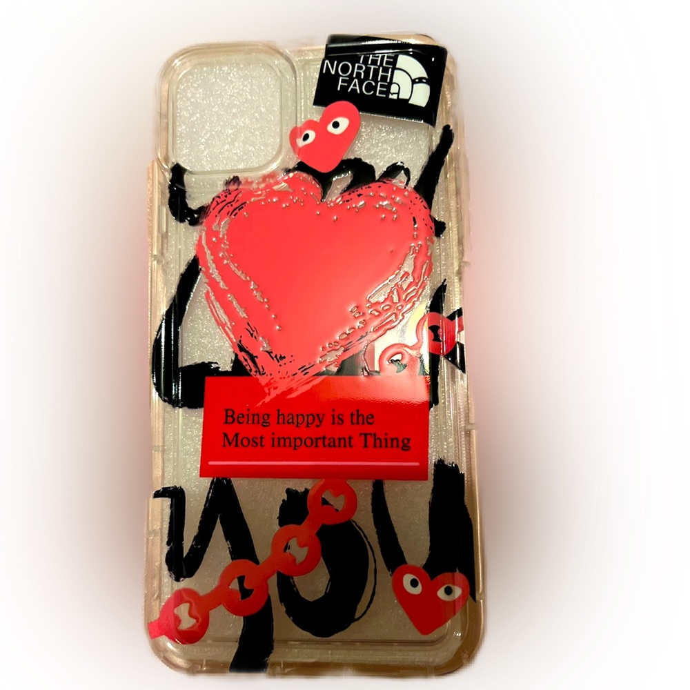iPhone 11 ProMax Graffiti Art With Heart Print Clear Phone Case NWOT